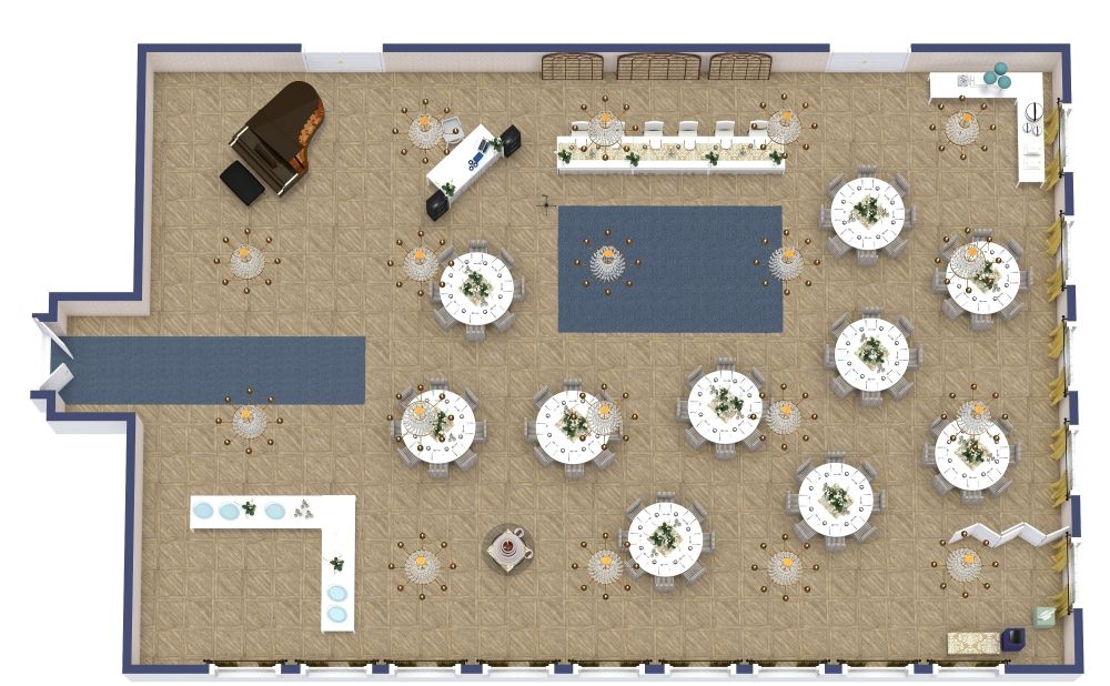 Layout-Idee für eine klassische Hochzeitslocation