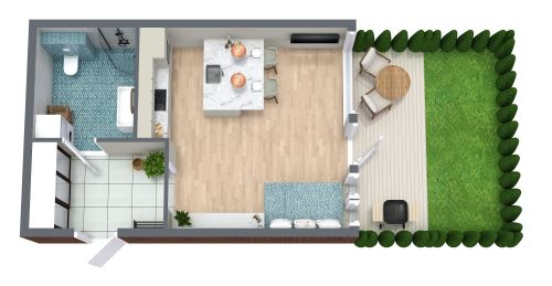 Stilvolle 1-Zimmer-Wohnung mit privatem Garten