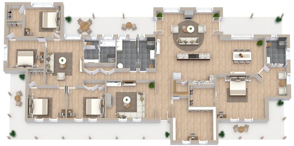 Schöner Grundriss für ein Haus mit 5 Schlafzimmern