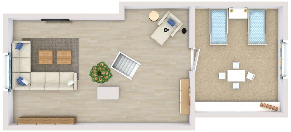Grundriss für ein 4-stöckiges Haus mit 6 Schlafzimmern 3D Grundrisse