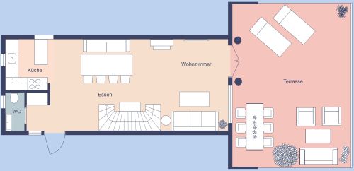 Grundriss für ein 2-stöckiges Haus mit 3 Schlafzimmern