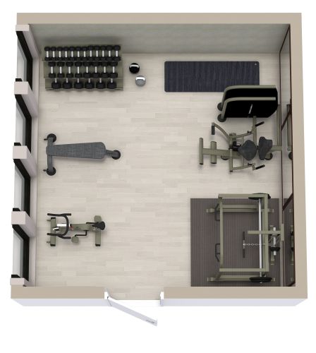 Innendesign für einen kleinen Trainingsraum