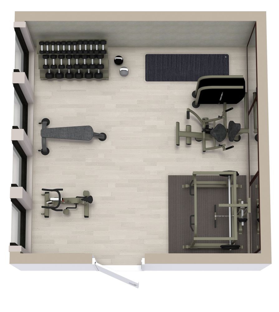 Innendesign für einen kleinen Trainingsraum