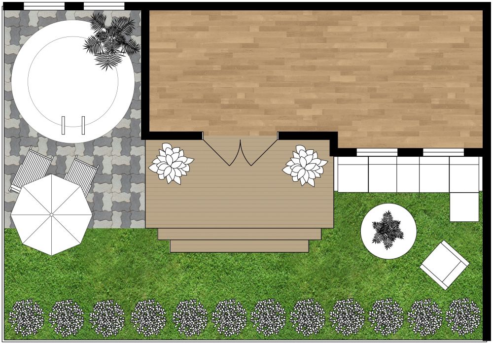 Garten-Design mit Blumenbeet