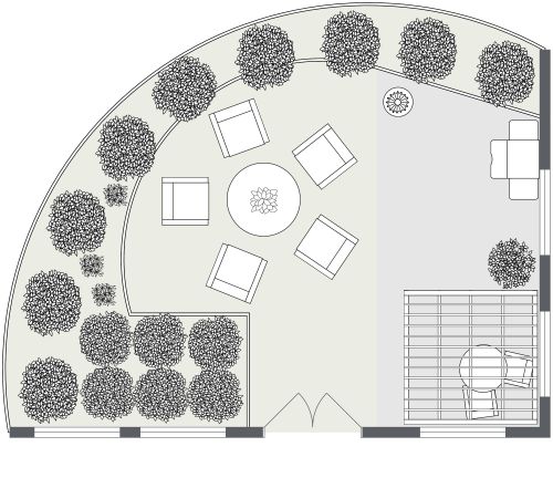 Lageplan mit Pergola
