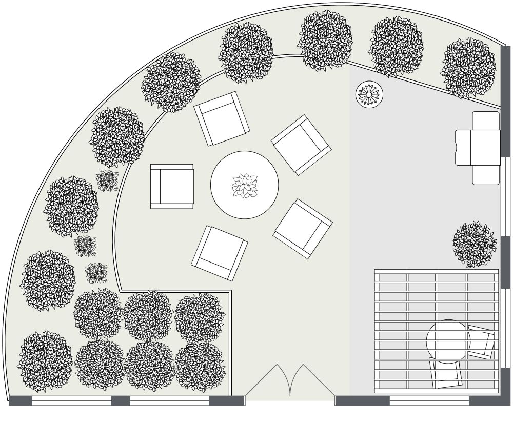 Lageplan mit Pergola 2D Grundrisse