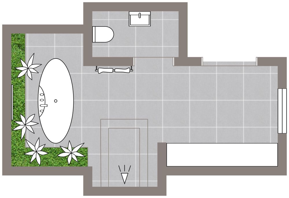 Badezimmer im Zen-Stil 2D Grundrisse