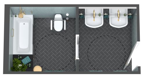 Barrierefreies Badezimmer mit Badewanne