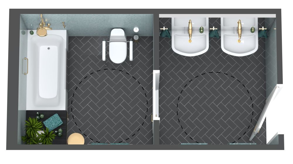 Barrierefreies Badezimmer mit Badewanne