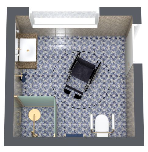 Idee für ein quadratisches barrierefreies Badezimmer