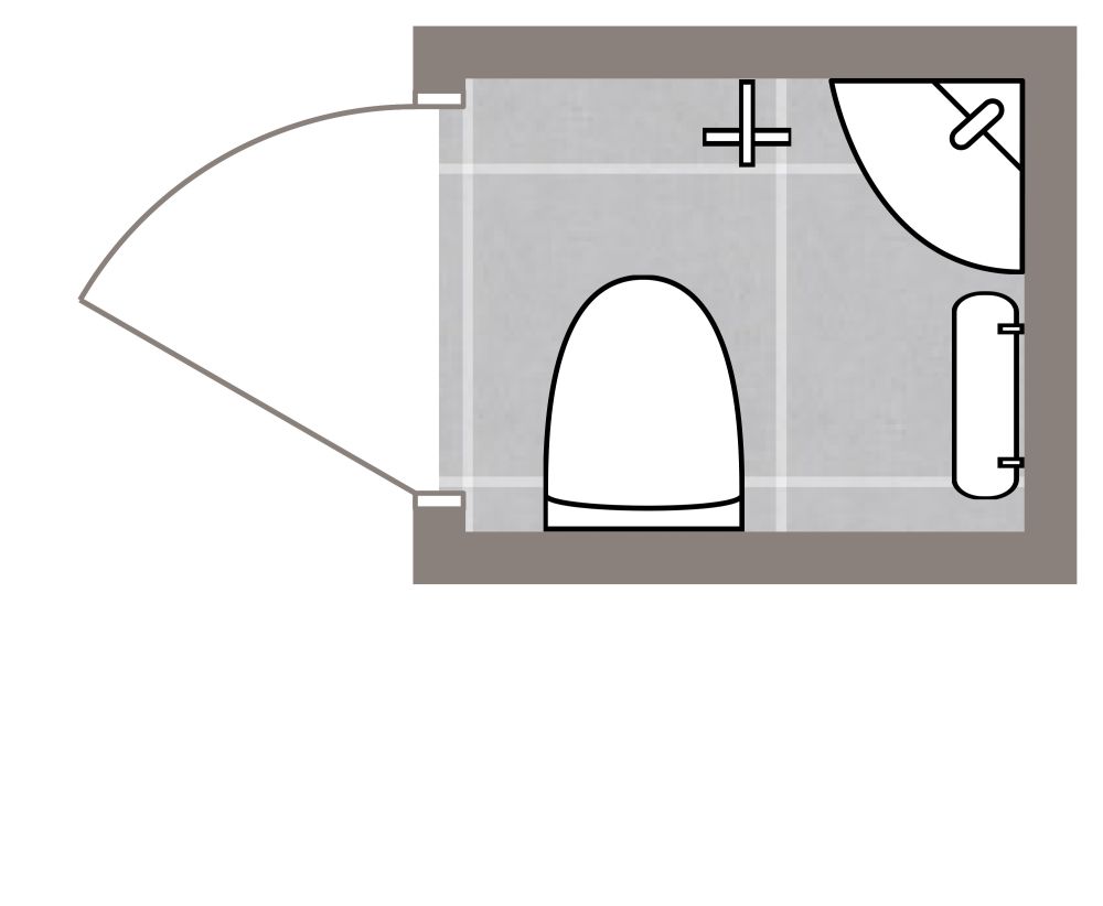 Idee für eine Gästetoilette 2D Grundrisse