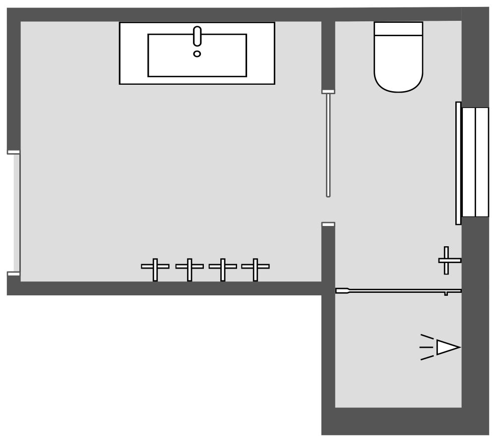2d 3/4 L-shaped bathroom