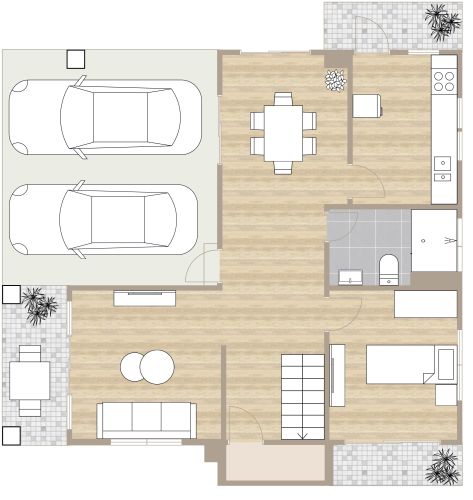Grundriss für ein schönes Haus mit 5 Schlafzimmern und Balkon