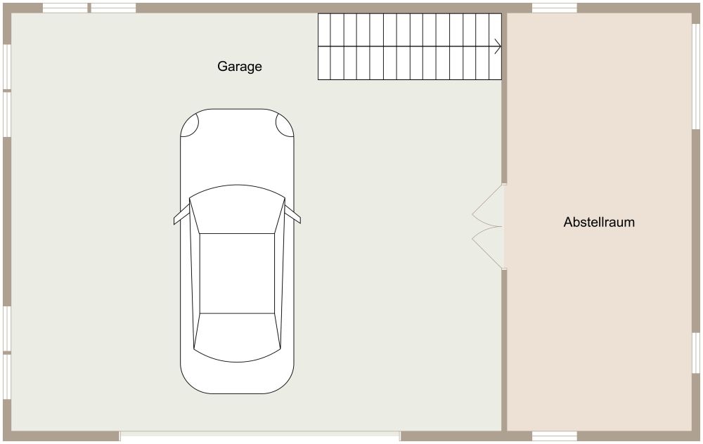 Grundriss für eine Wohnung über einer Garage 2D Grundrisse