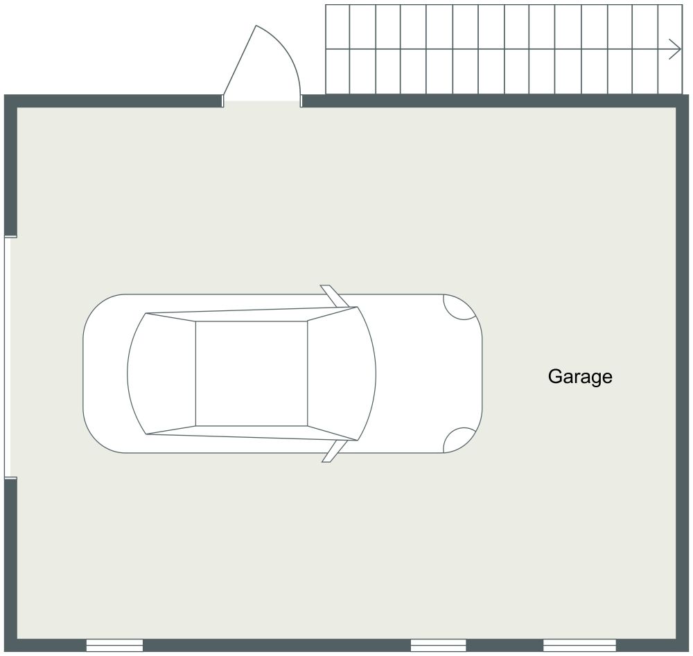 Stilvolle Garagenwohnung mit Wohnküche 2D Grundrisse