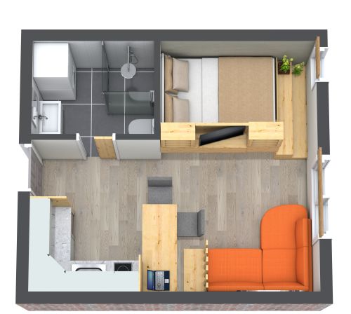 1-Zimmer-Wohnung mit cleverem Stauraum