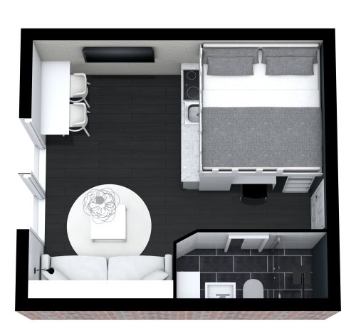 Grundriss für ein Studio-Apartment