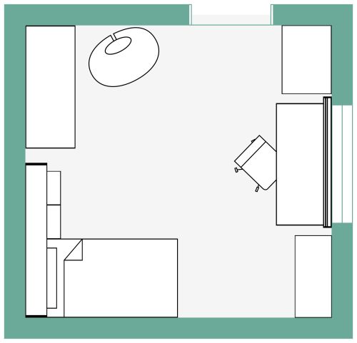 Kinderzimmer mit Schreibtisch für Jungen