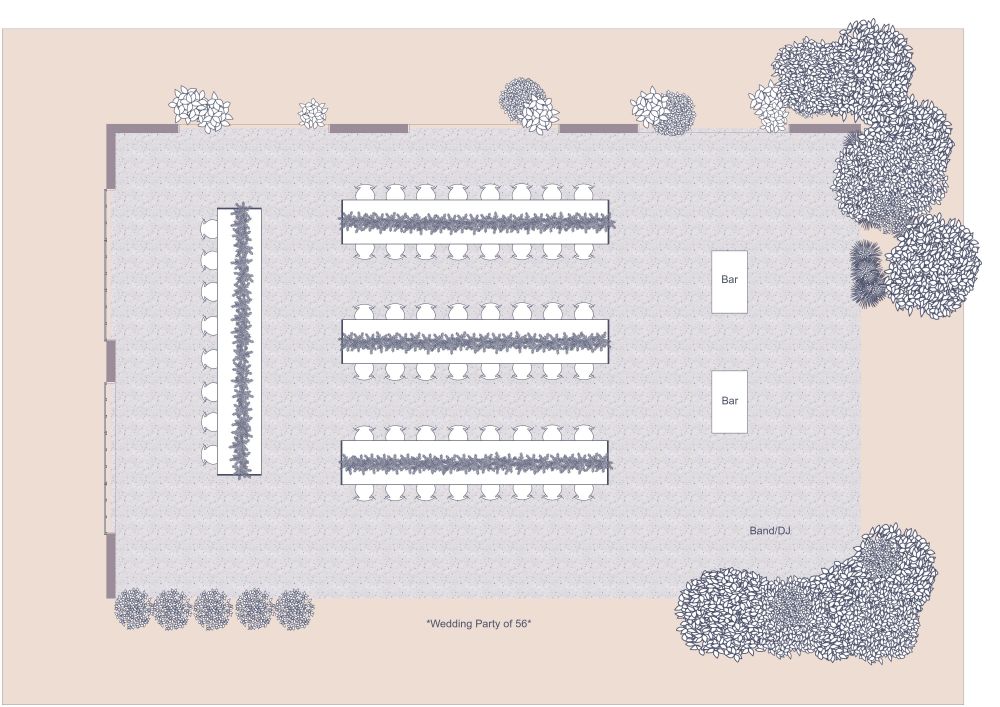 Outdoor Wedding Reception Table 2D Layout