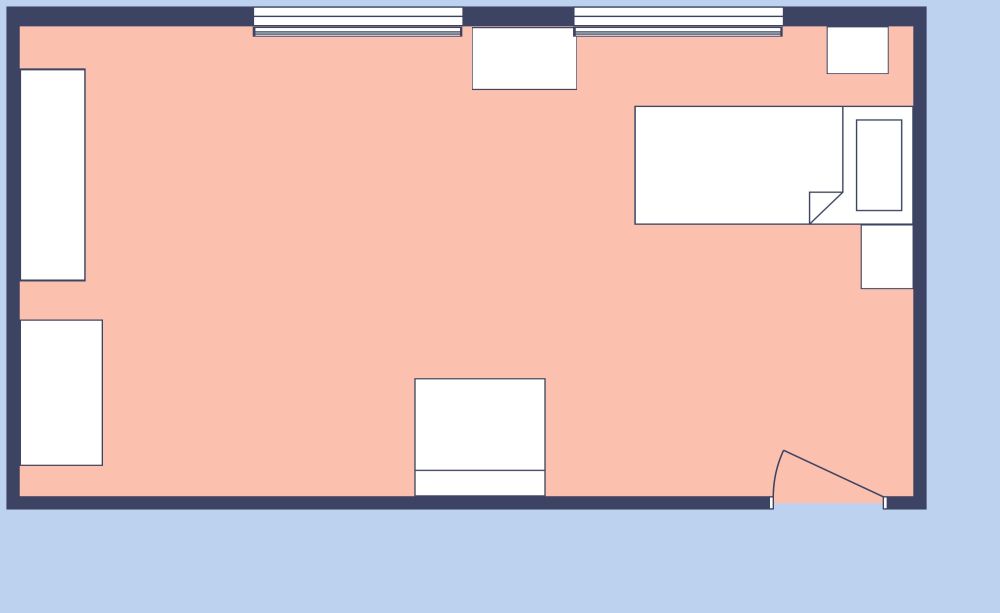 Schlafzimmer-Idee für junge Mädchen 2D Grundrisse