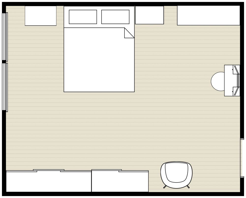 Großes Gästeschlafzimmer 2D Grundrisse