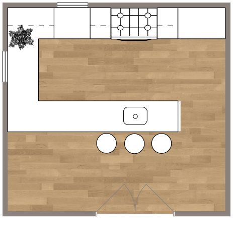 Idee für eine U-förmige Küche