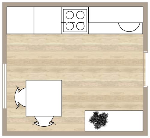 Layout für eine kleine Küchenzeile