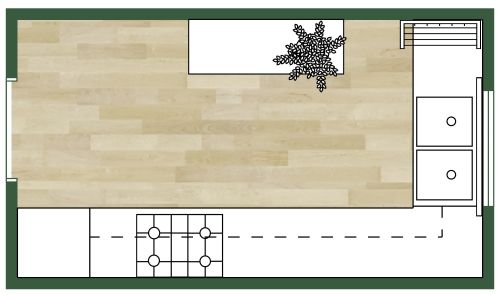 Galeerenküche im Landhausstil