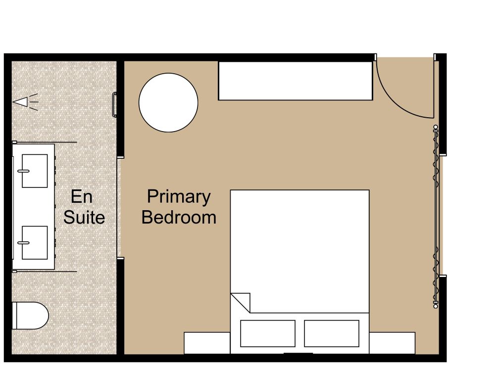 Primary Bedroom 2D Floor Plan with En Suite