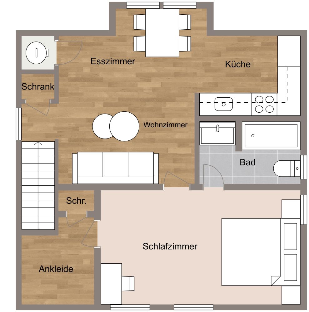 Doppelgarage mit Apartment 2D Grundrisse