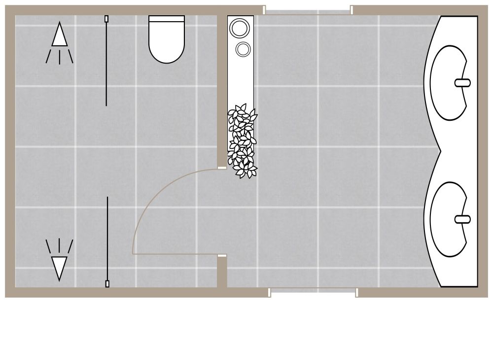 Badezimmer im Jack-und-Jill-Stil 2D Grundrisse