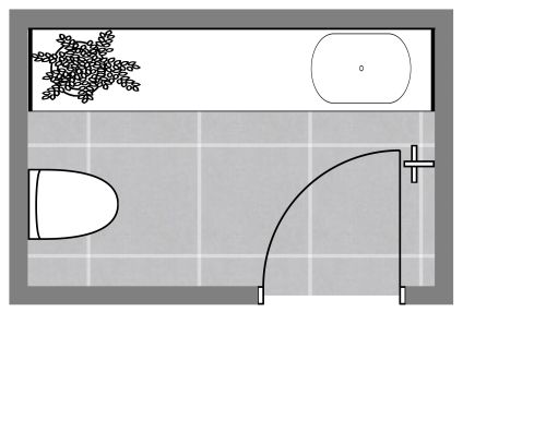 Grundriss-Design für eine Gästetoilette