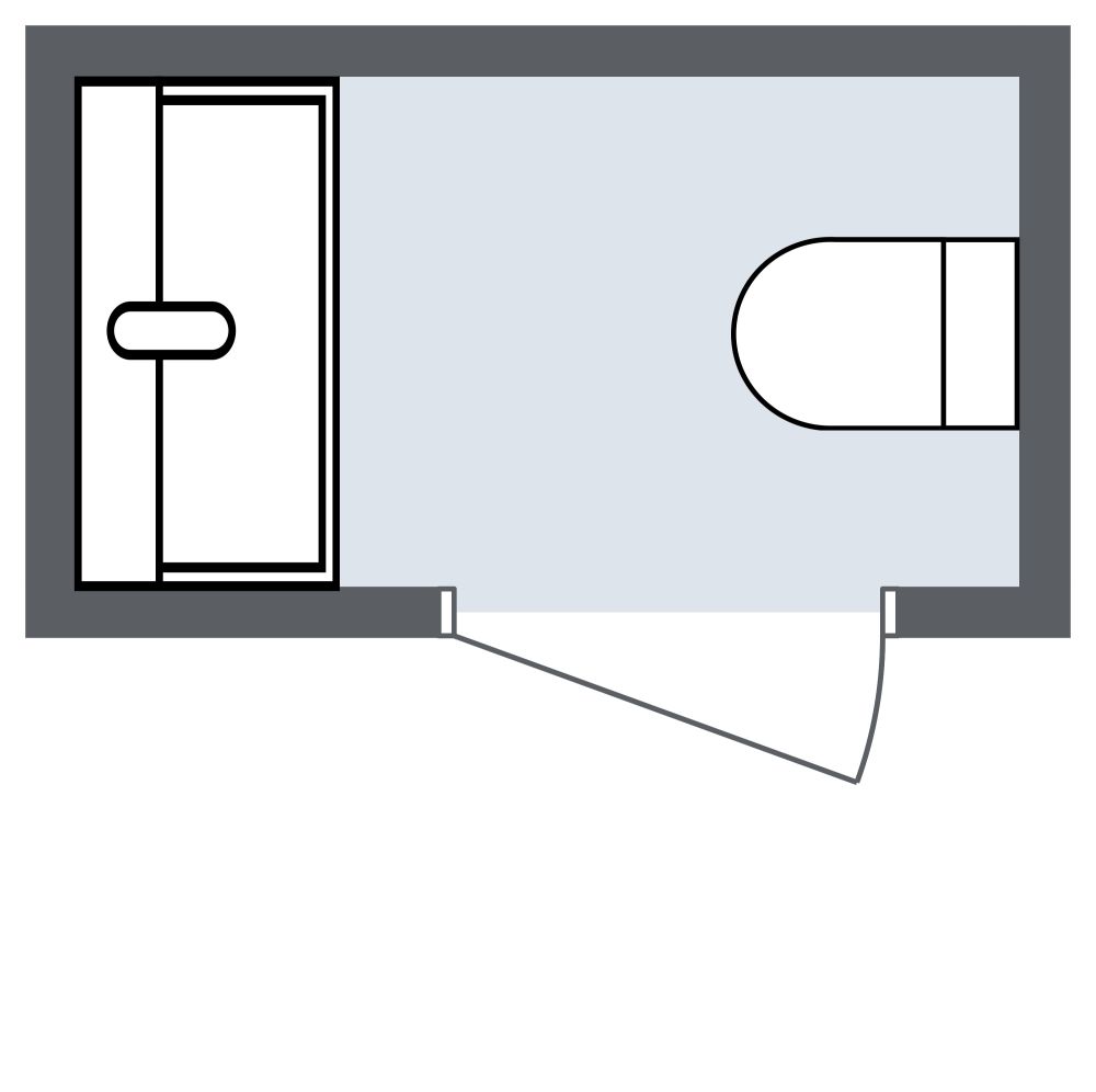 Badezimmer im dunklen Design 2D Grundrisse