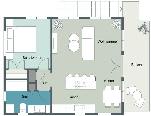 Stilvolle Garagenwohnung mit Wohnküche