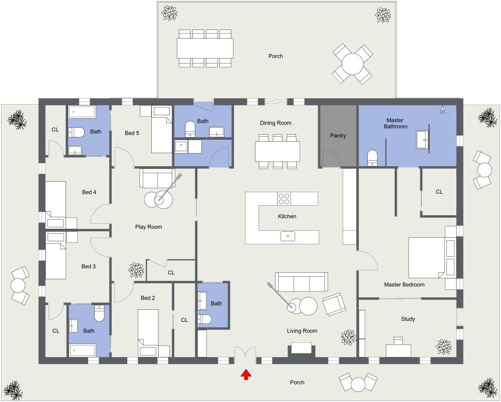 Barndominium 2D Floor Plan