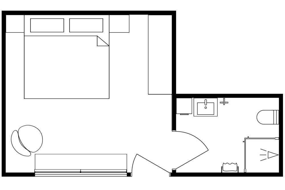 3D Floor Plan Masculine Primary Bedroom Décor