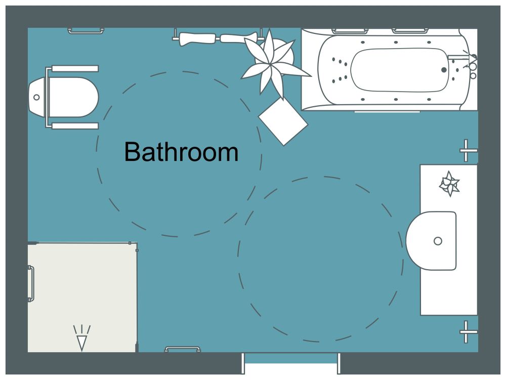 Accessible Bathroom Idea 2D Floor Plan