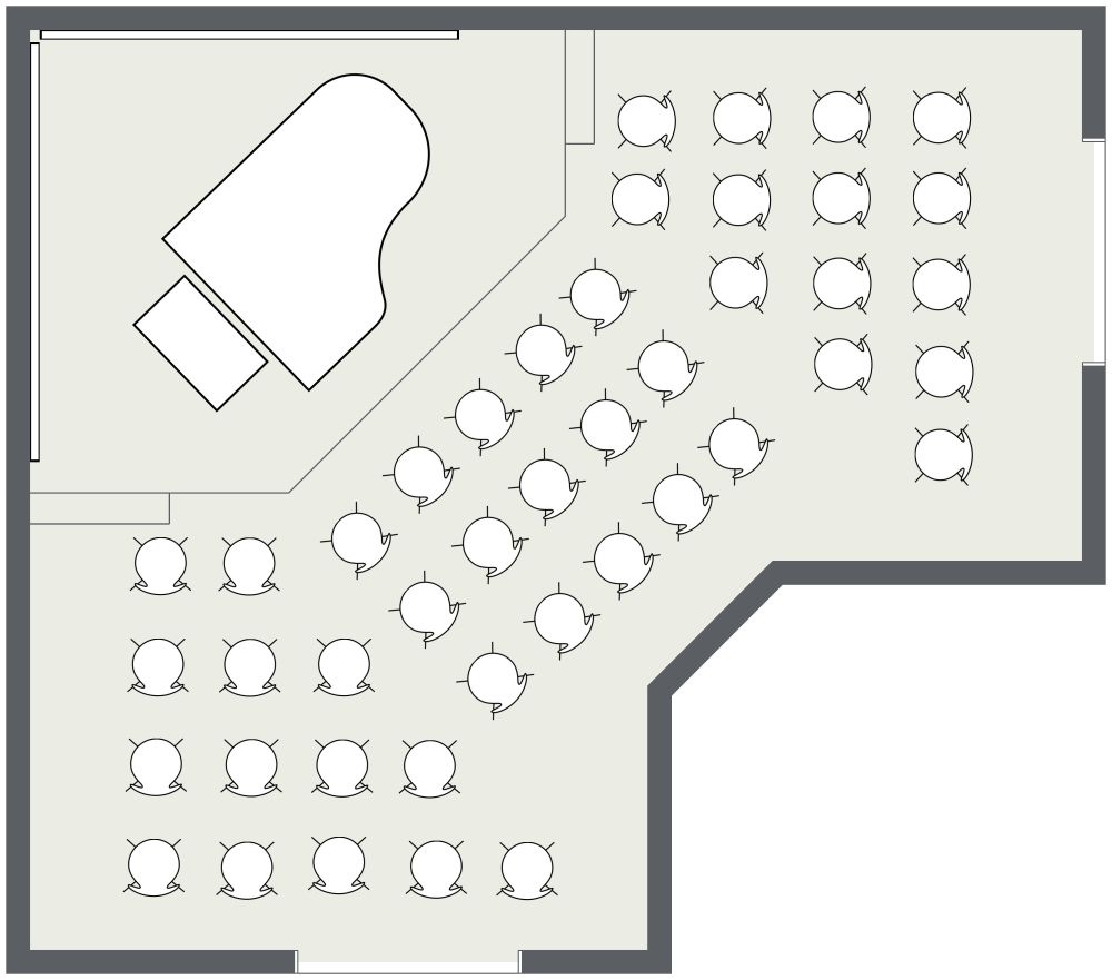Intimate Piano Recital Concert Hall 2D Floor Plan