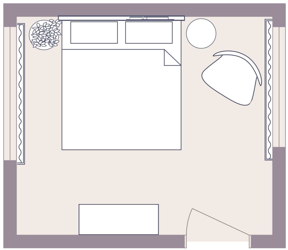 Bedroom Design Idea 2D Floor Plan