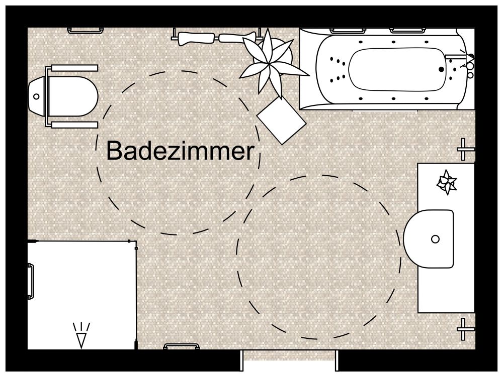 Idee für ein barrierefreies Badezimmer 2D Grundrisse
