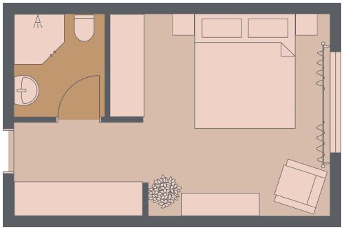 Schlafzimmer mit eigenem Bad