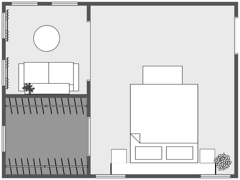 Design für ein Hauptschlafzimmer 2D Grundrisse