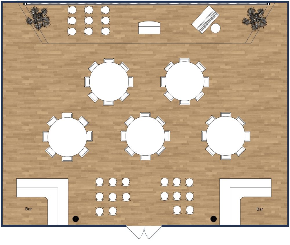 Elegant Concert Hall 2D Floor Plan for Small Ensemble