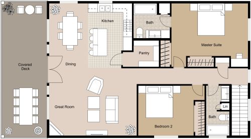 Large 2 Bedroom Garage Apartment Built On Top of Garage