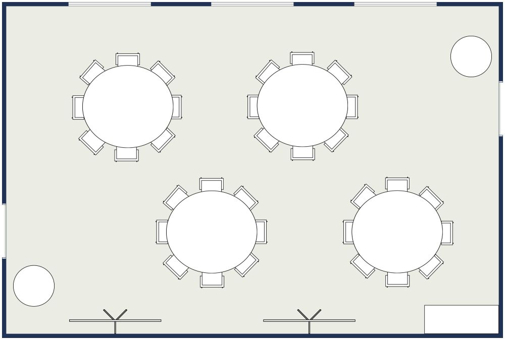 Conference Room 2D Floor Plan Banquet Style