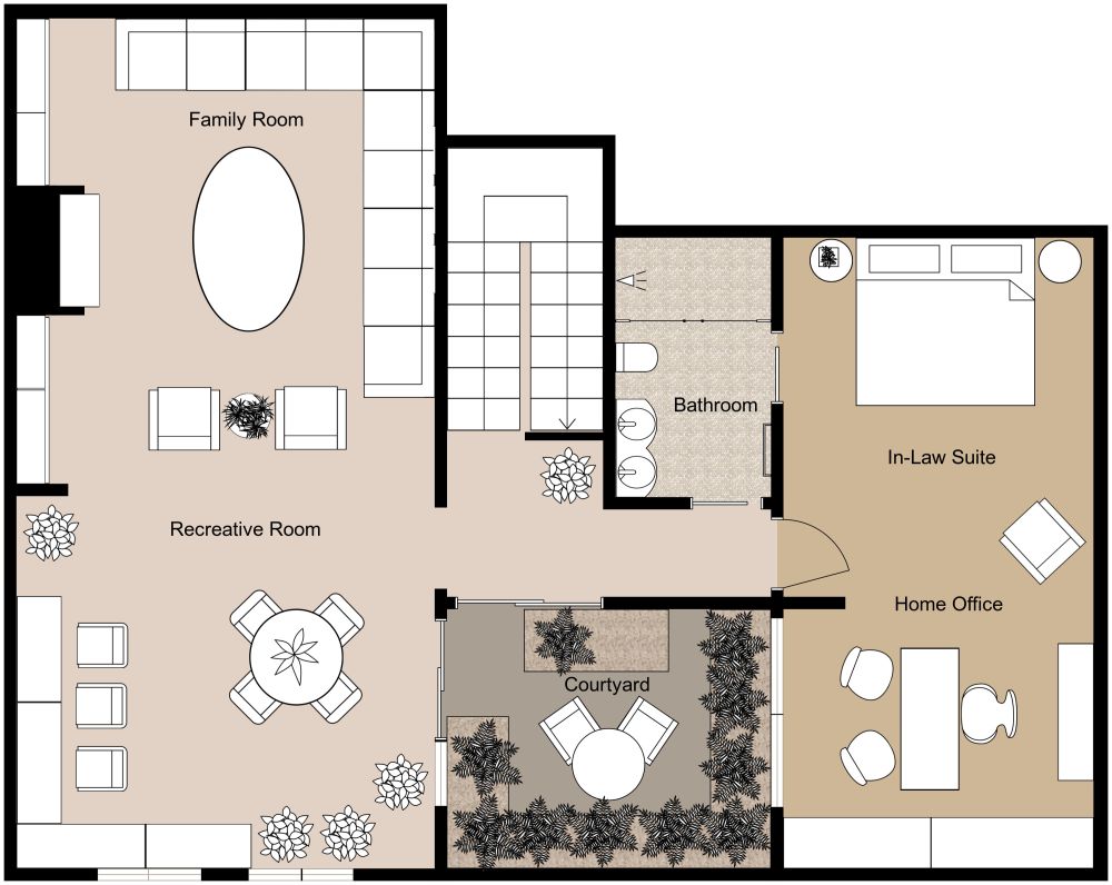 2D Floor Plan Basement In-Law Suite