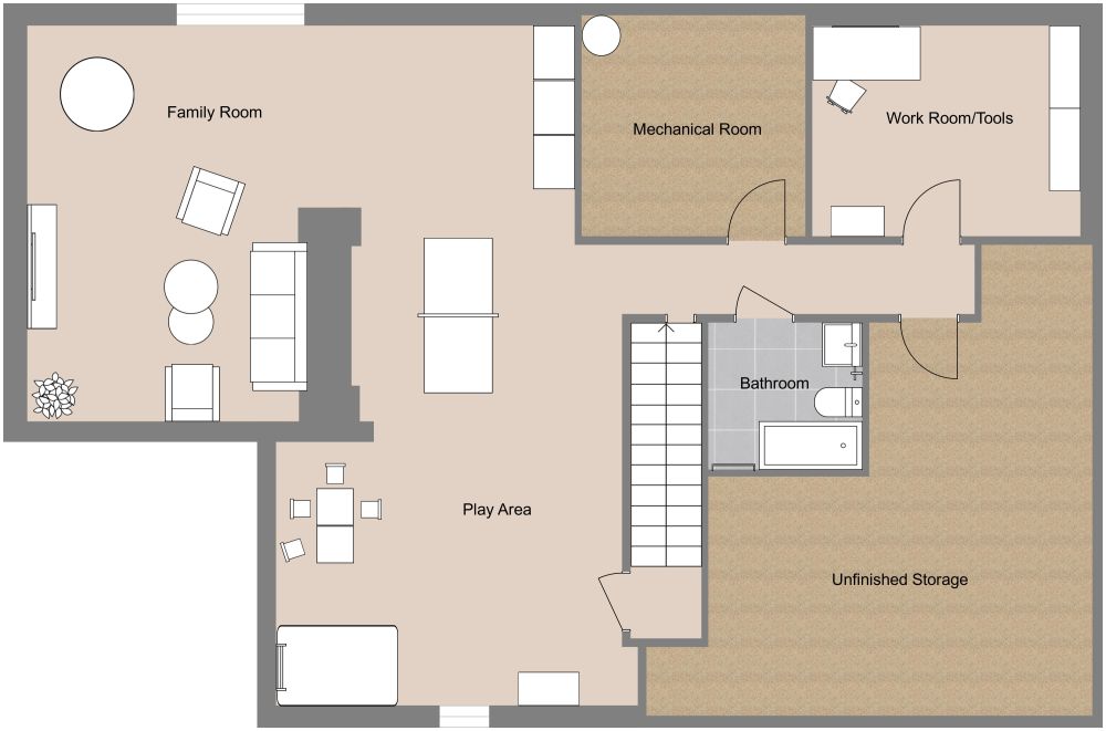 Basement Floor Plan 2D