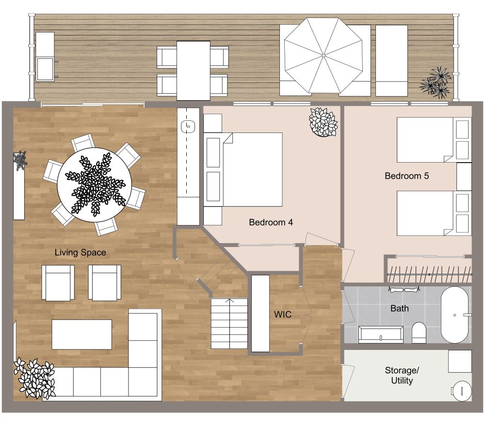 Basement Apartment Floor Plan 2D