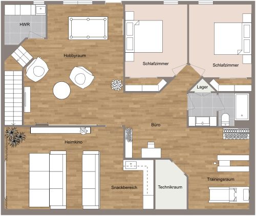Grundriss für einen Keller
