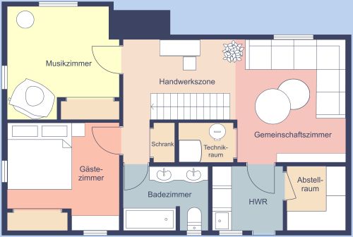 Souterrain-Idee mit Musikzimmer